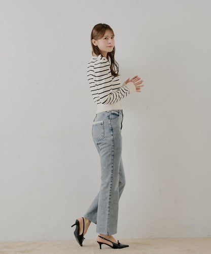 【SALON by Chico】珠飾紐扣泡泡袖設計開衫