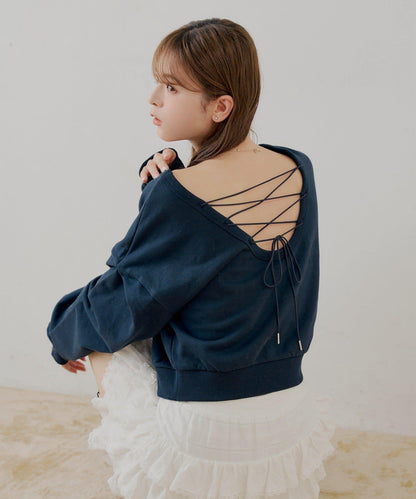 【SALON by Chico】後繫帶圓領衛衣