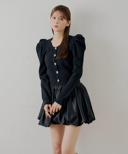 【SALON by Chico】珠飾紐扣泡泡袖設計開衫