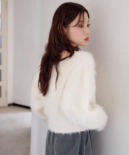 毛邊交叉針織衫