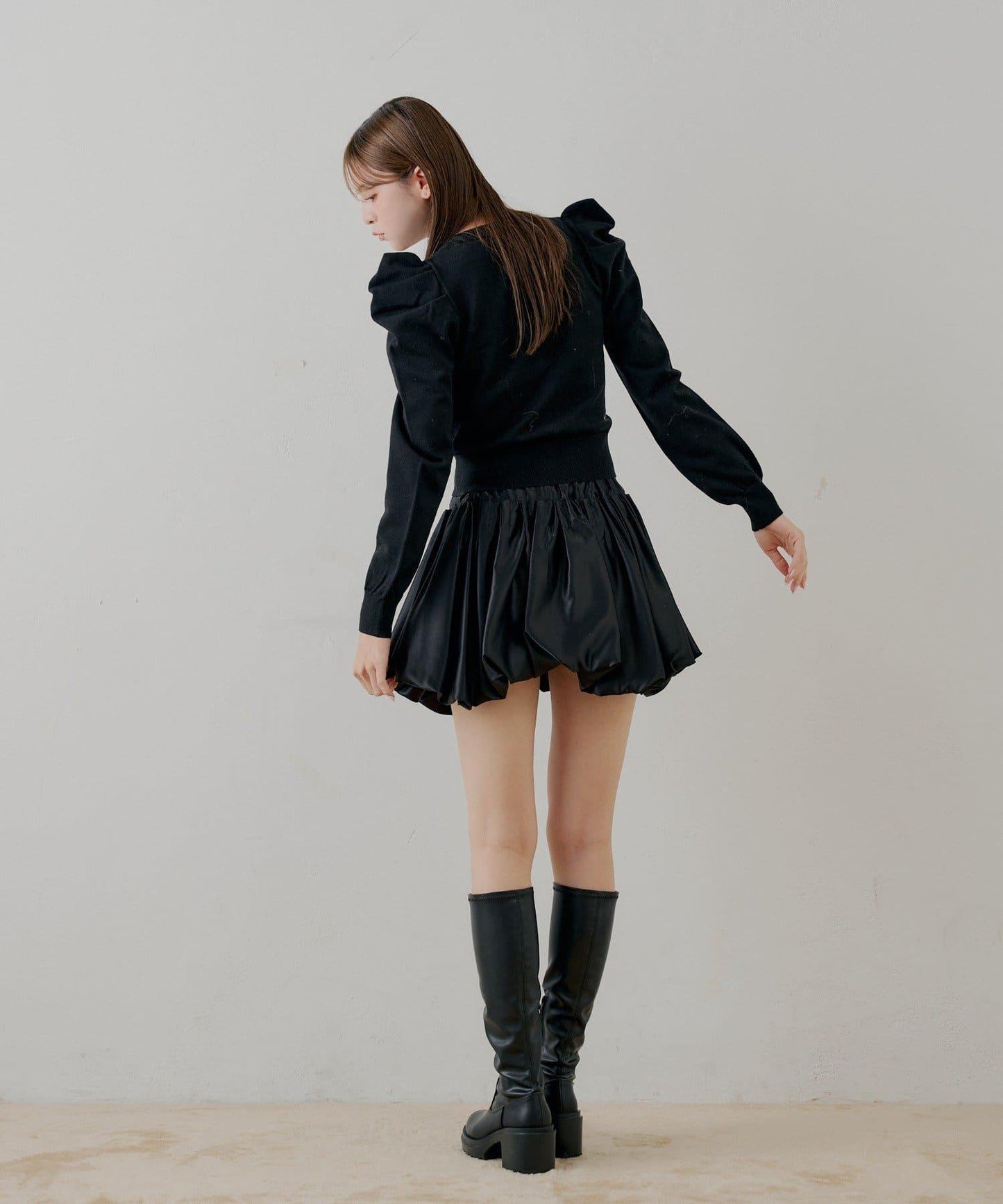 【SALON by Chico】珠飾紐扣泡泡袖設計開衫