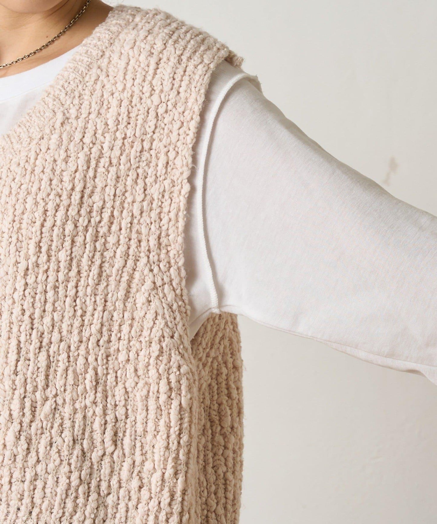 立體金色紐釦針織背心