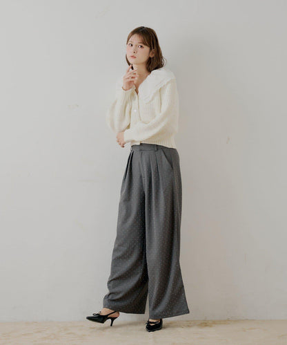 【SALON by Chico】雙層荷葉邊花紋針織開衫