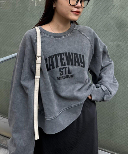 酸洗工藝標誌印花插肩袖衛衣