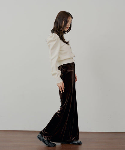 【SALON by Chico】珠飾紐扣泡泡袖設計開衫