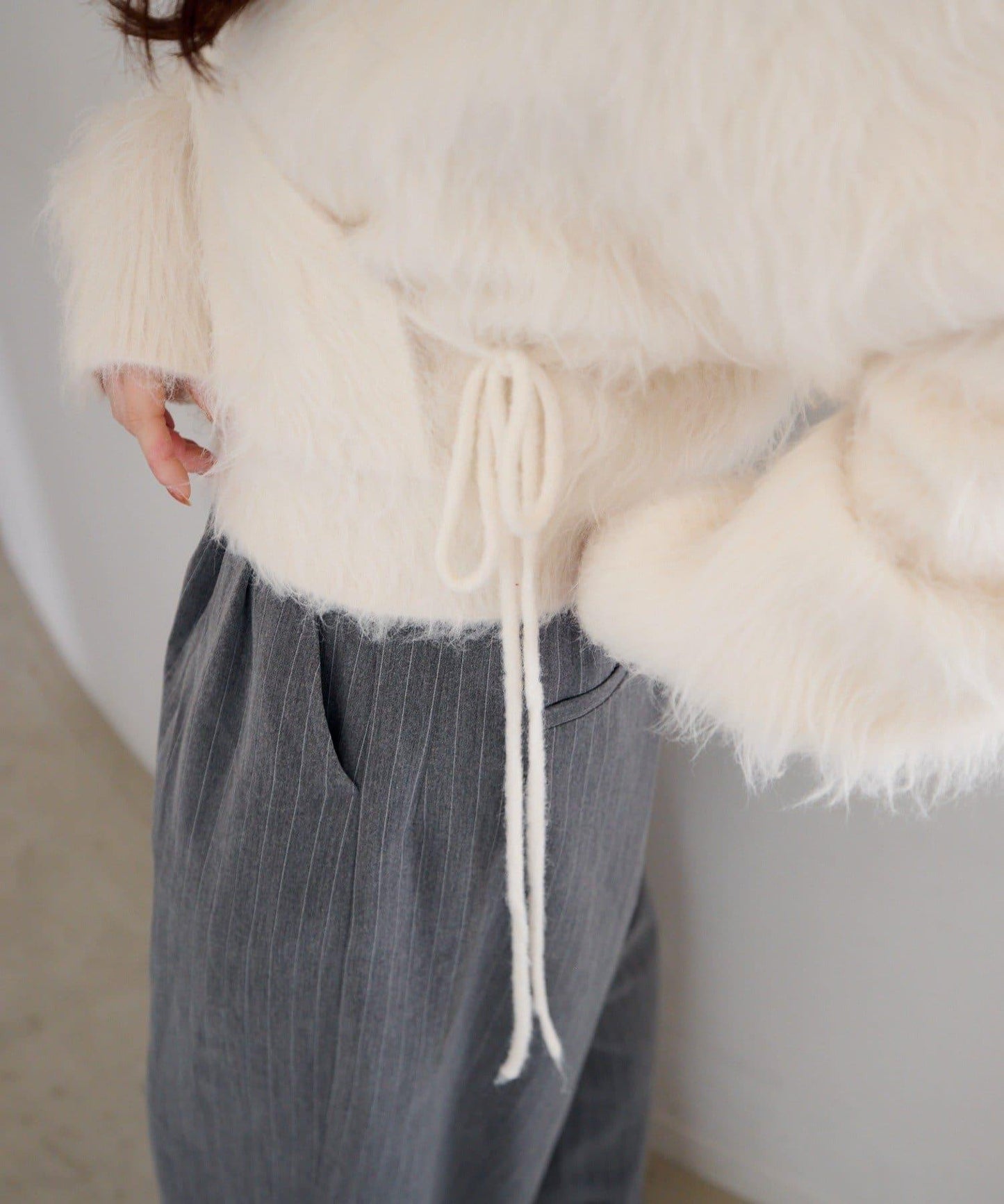 毛邊交叉針織衫