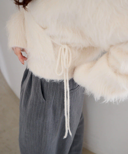 毛邊交叉針織衫