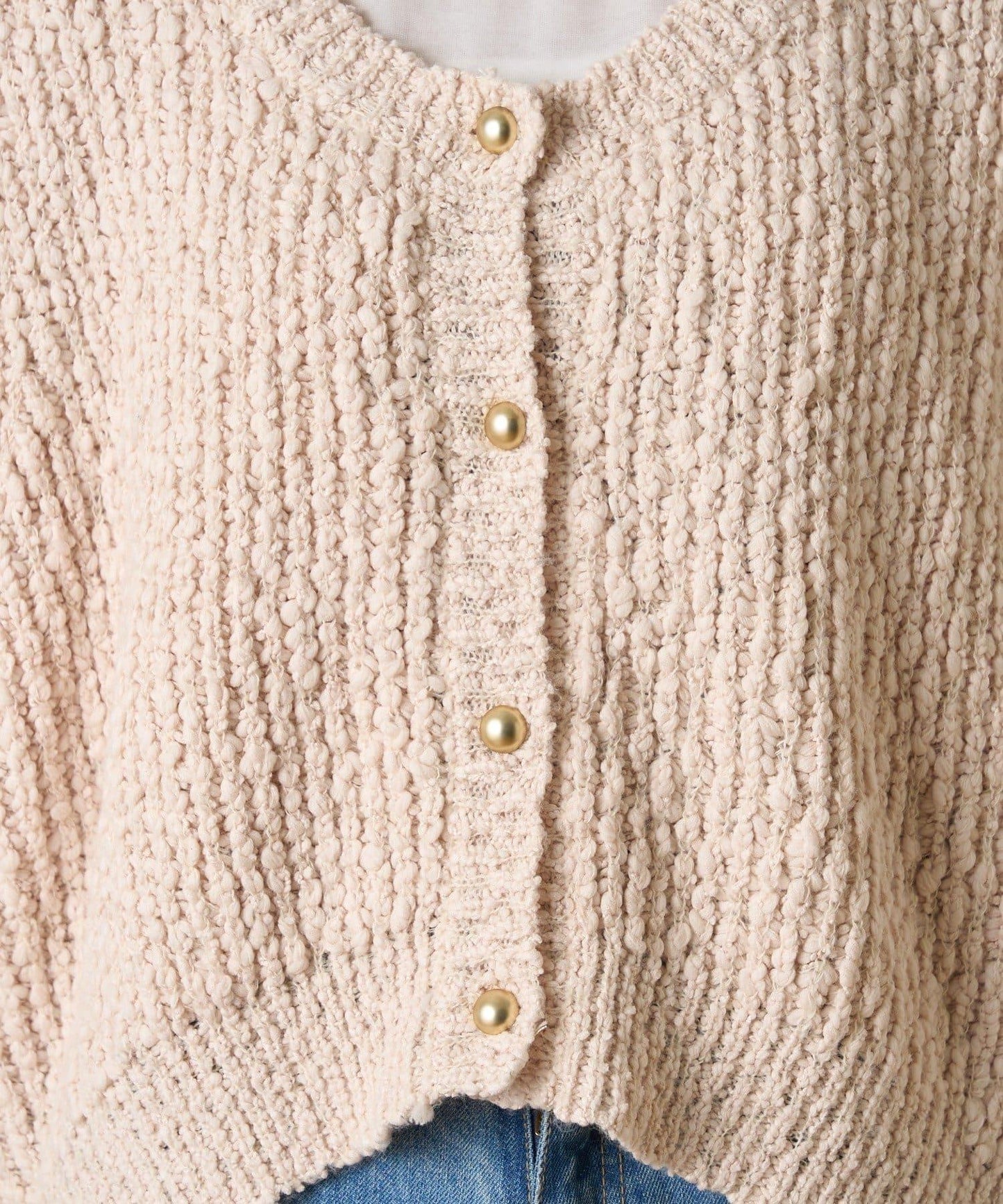 立體金色紐釦針織背心