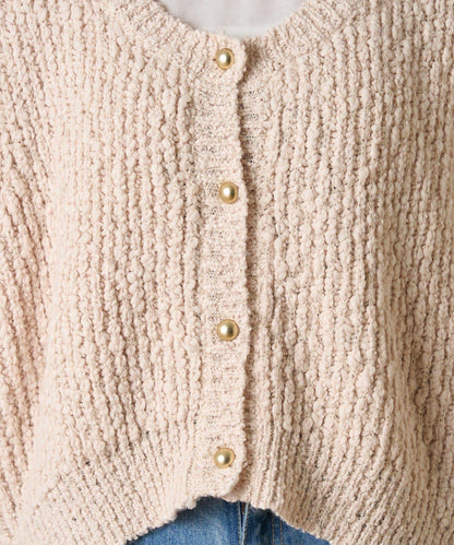 立體金色紐釦針織背心