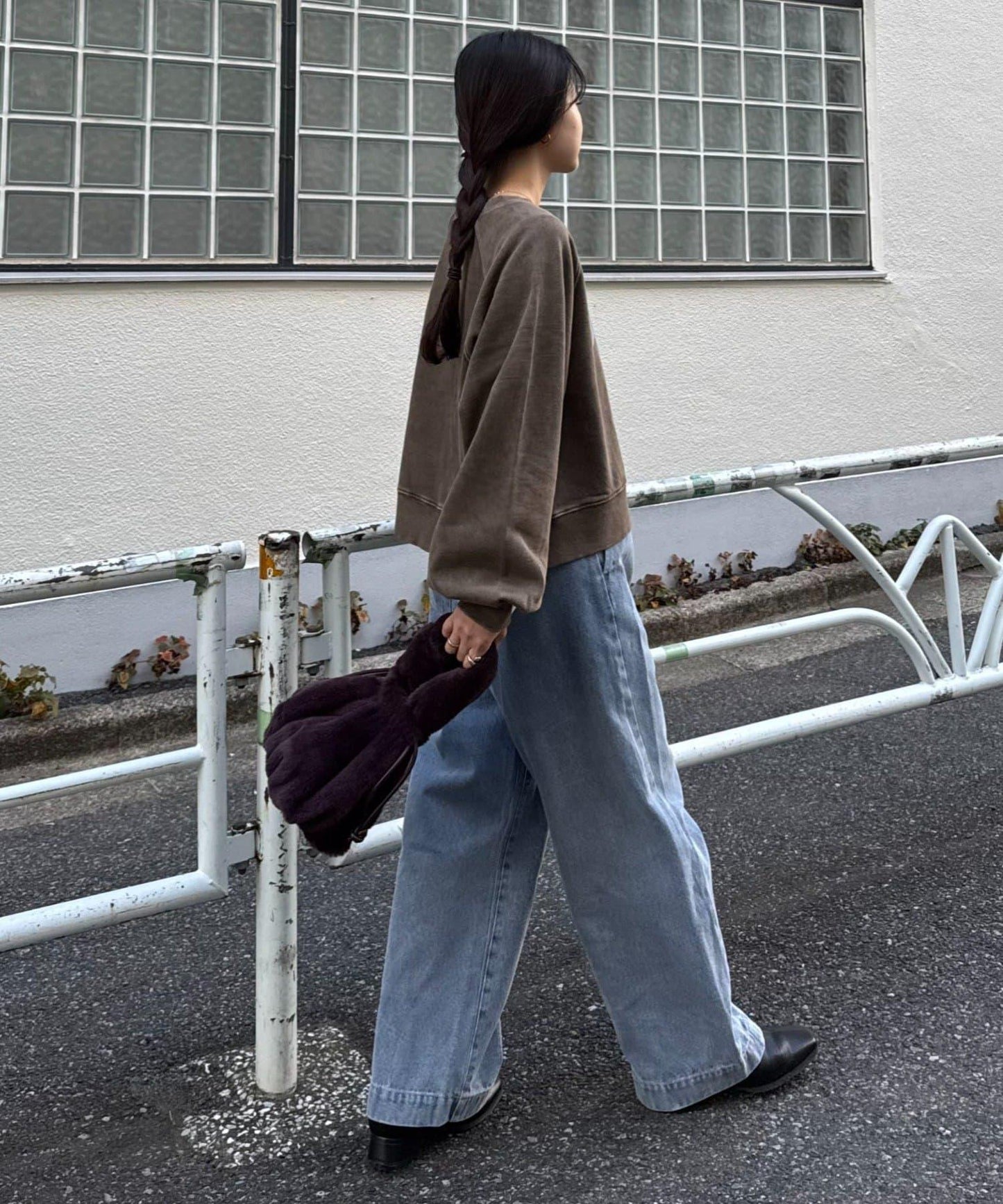 酸洗工藝標誌印花插肩袖衛衣