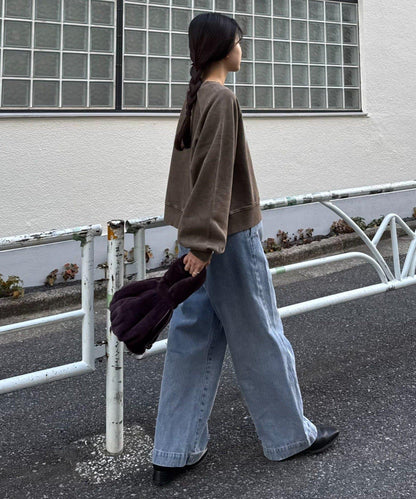 酸洗工藝標誌印花插肩袖衛衣