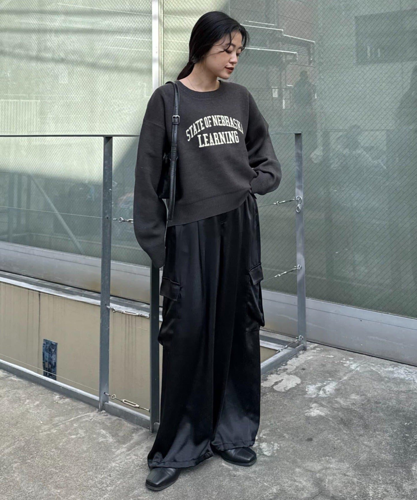 衛衣風格學院標誌針織衫