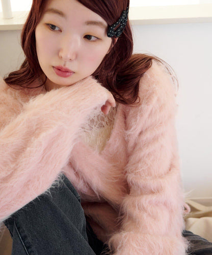 毛邊交叉針織衫