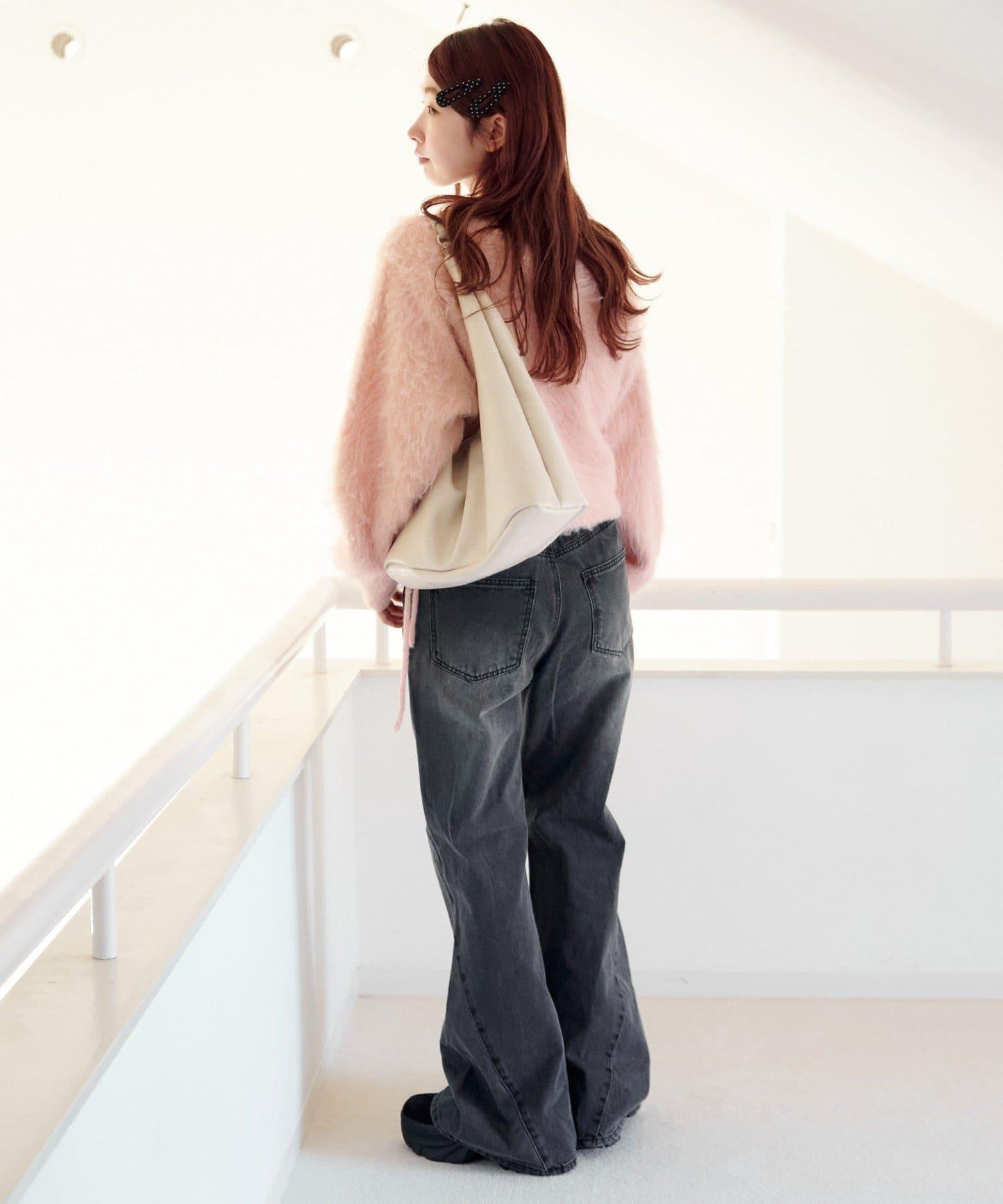 毛邊交叉針織衫