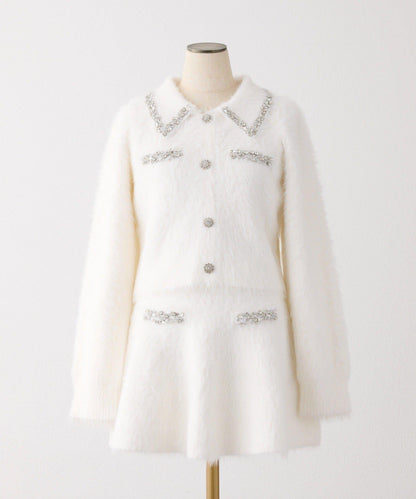 【Twinkle Collection】鑲嵌寶石羽毛針織套裝