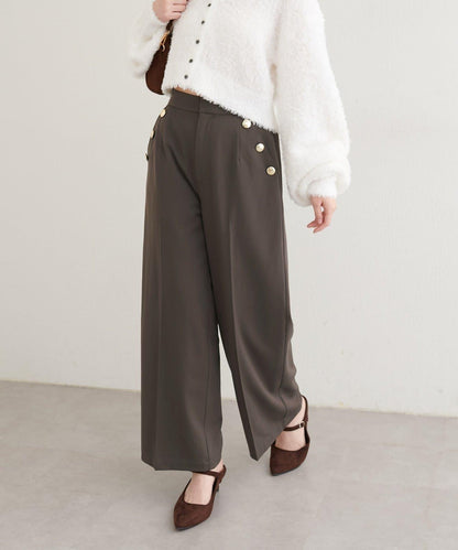 【natural couture】側邊扣長褲