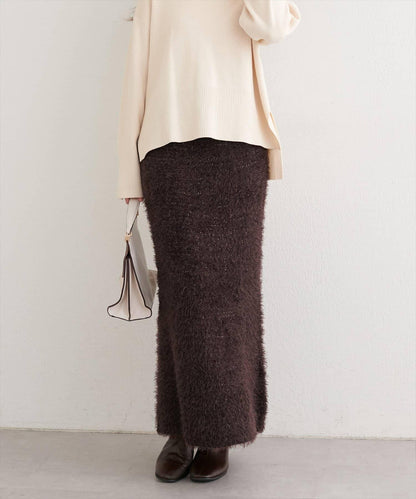 亮片羽毛修身半身裙