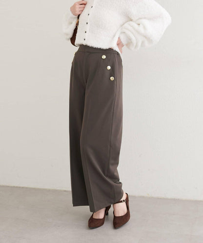 【natural couture】側邊扣長褲