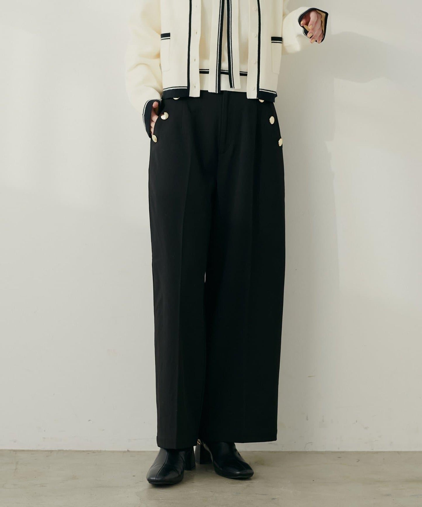 【natural couture】側邊扣長褲