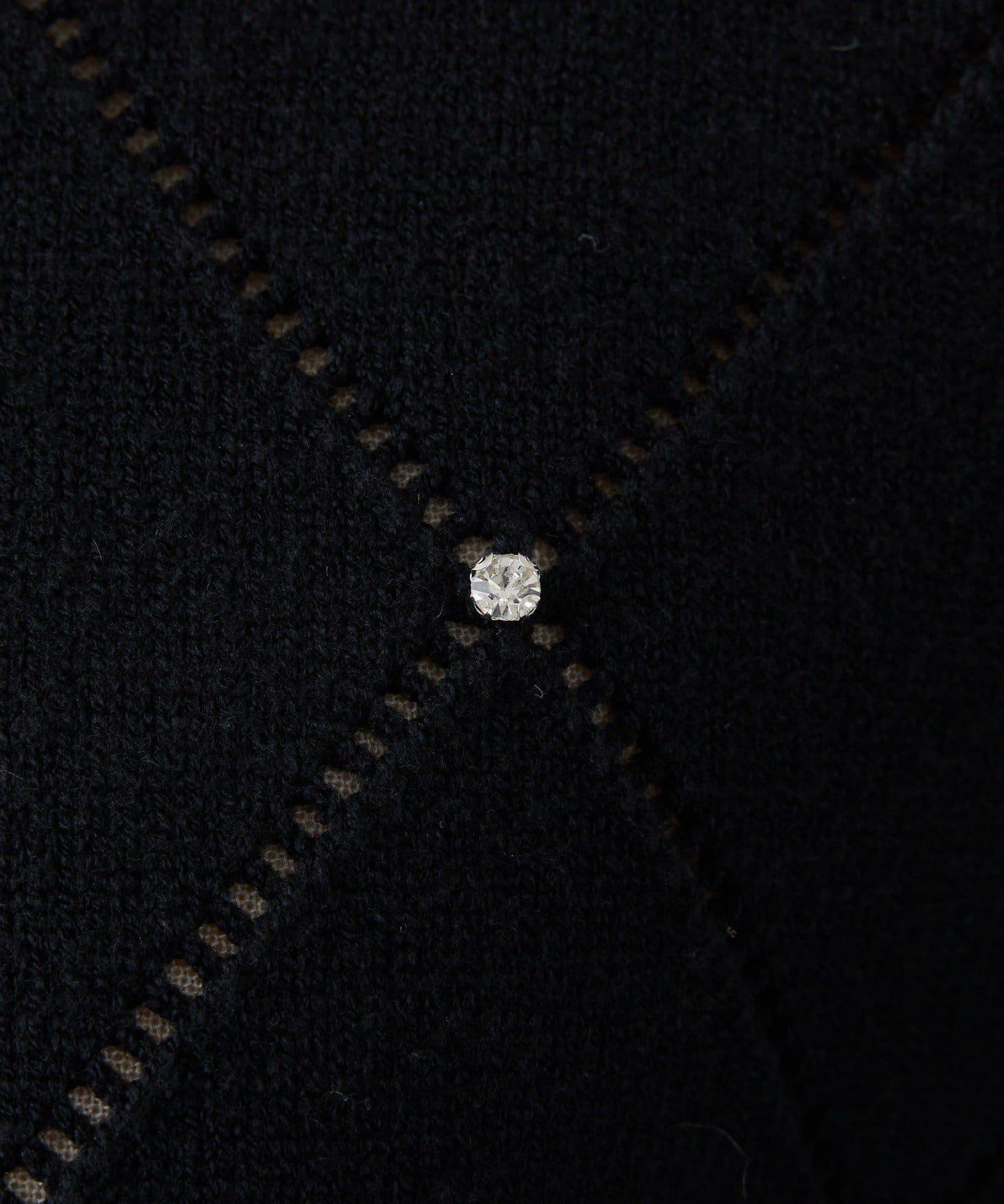 拼色寶石裝飾針織POLO衫