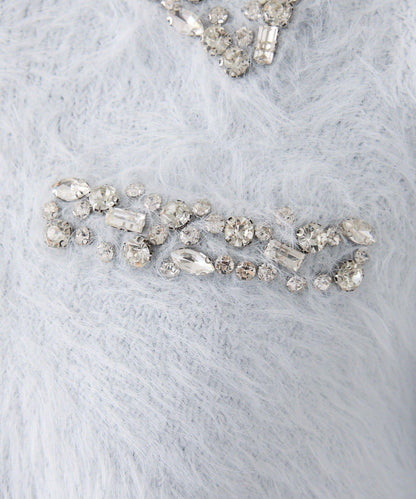 【Twinkle Collection】鑲嵌寶石羽毛針織套裝