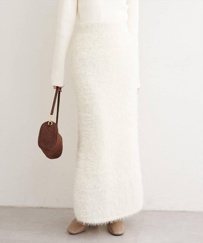 亮片羽毛修身半身裙