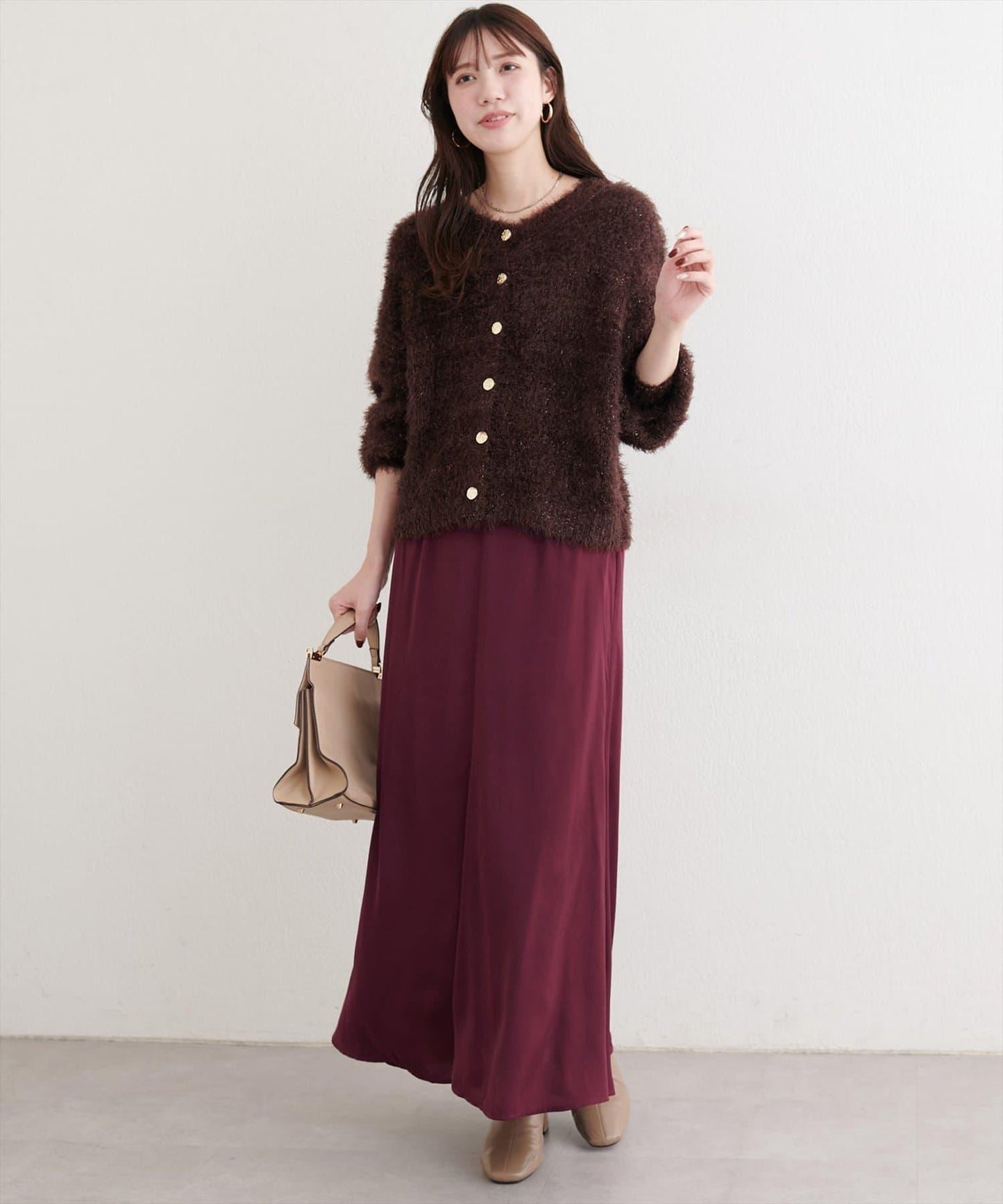 帶蝴蝶結腰帶緞面半身裙