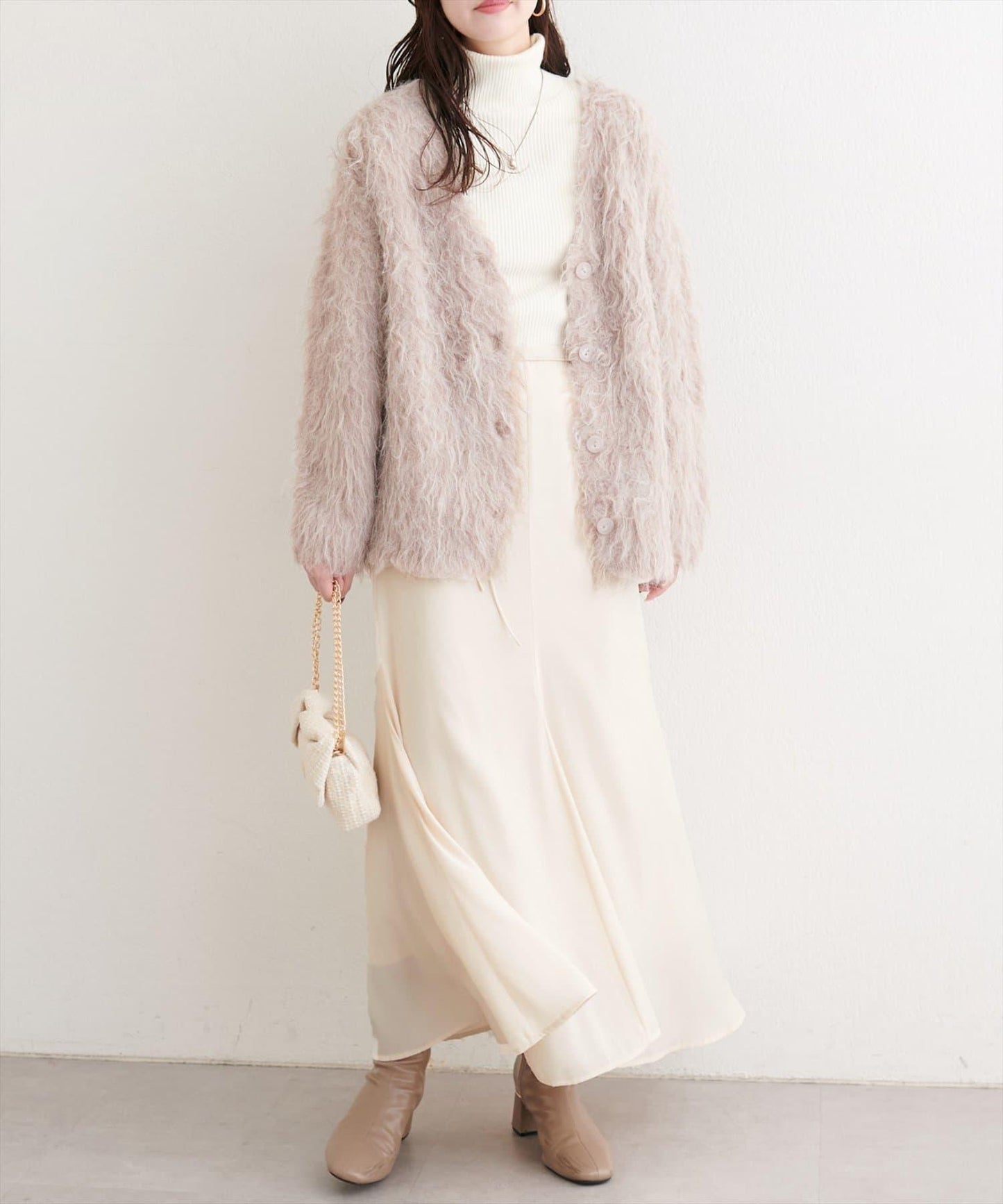 帶蝴蝶結腰帶緞面半身裙