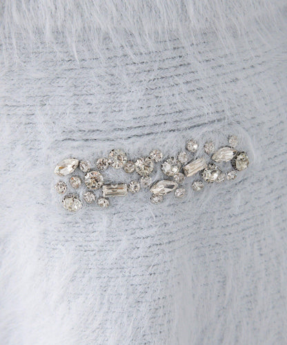 【Twinkle Collection】鑲嵌寶石羽毛針織套裝