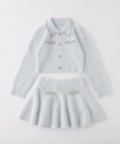 【Twinkle Collection】鑲嵌寶石羽毛針織套裝