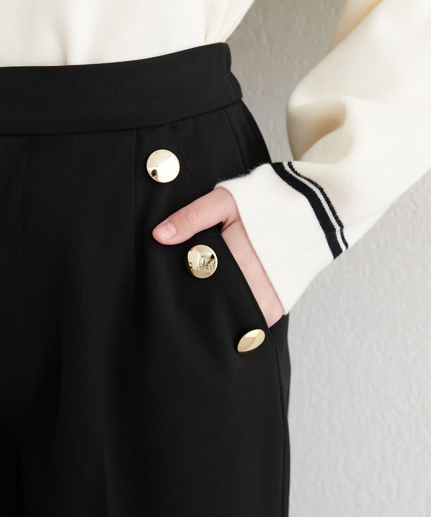 【natural couture】側邊扣長褲