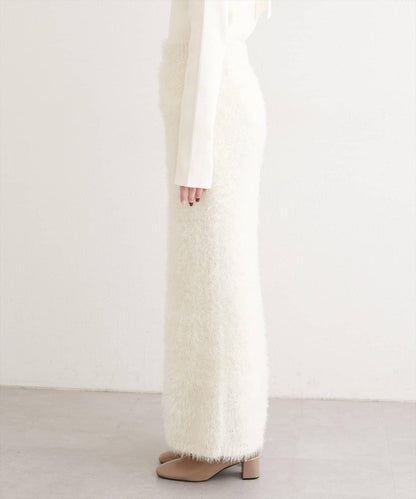 亮片羽毛修身半身裙