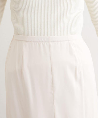 帶蝴蝶結腰帶緞面半身裙