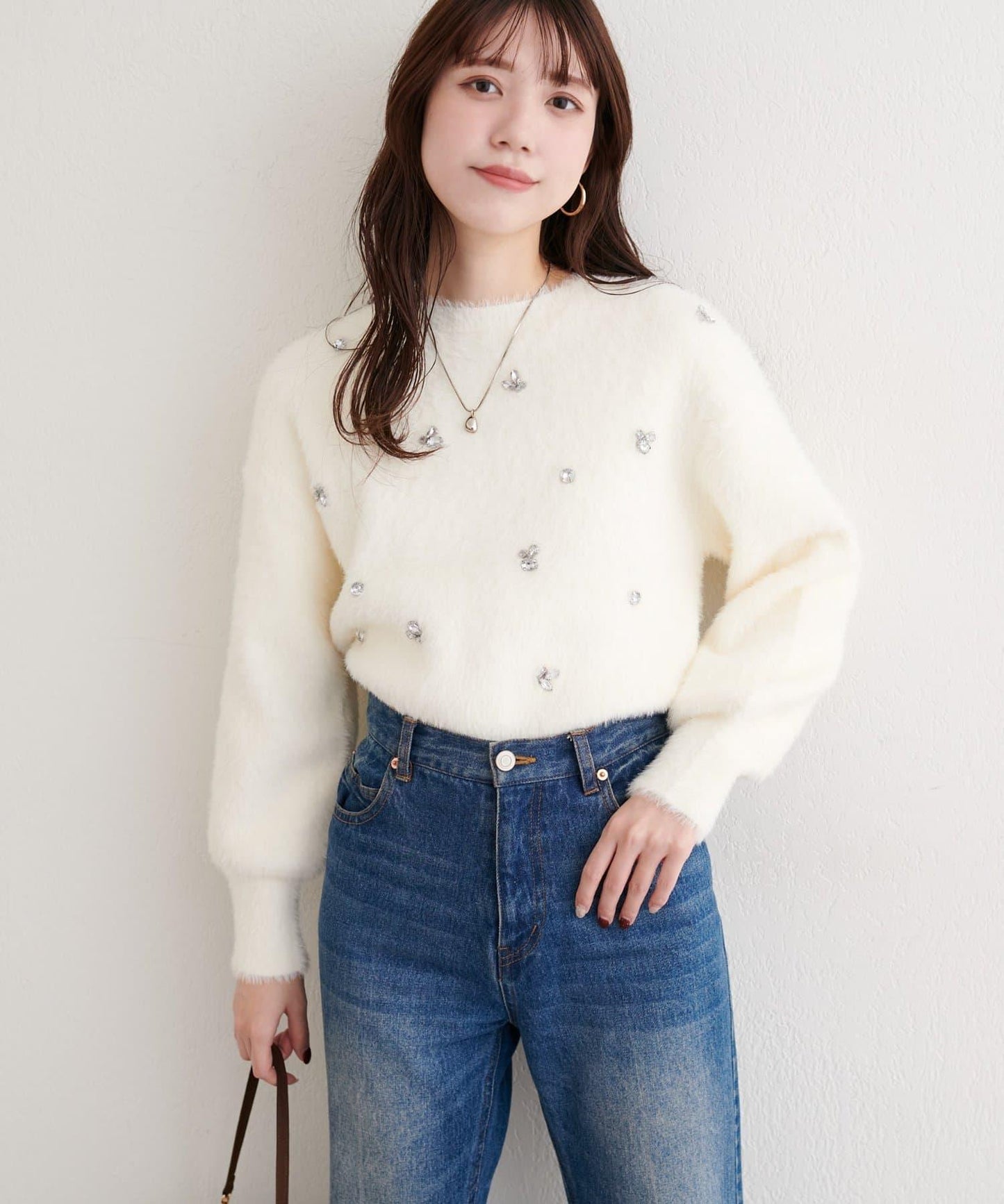 蓬鬆毛絨裝飾針織衫