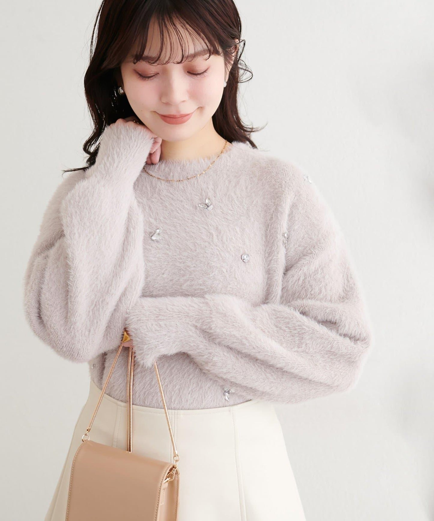 蓬鬆毛絨裝飾針織衫