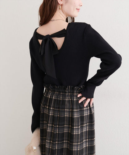 帶蝴蝶結多穿法針織衫