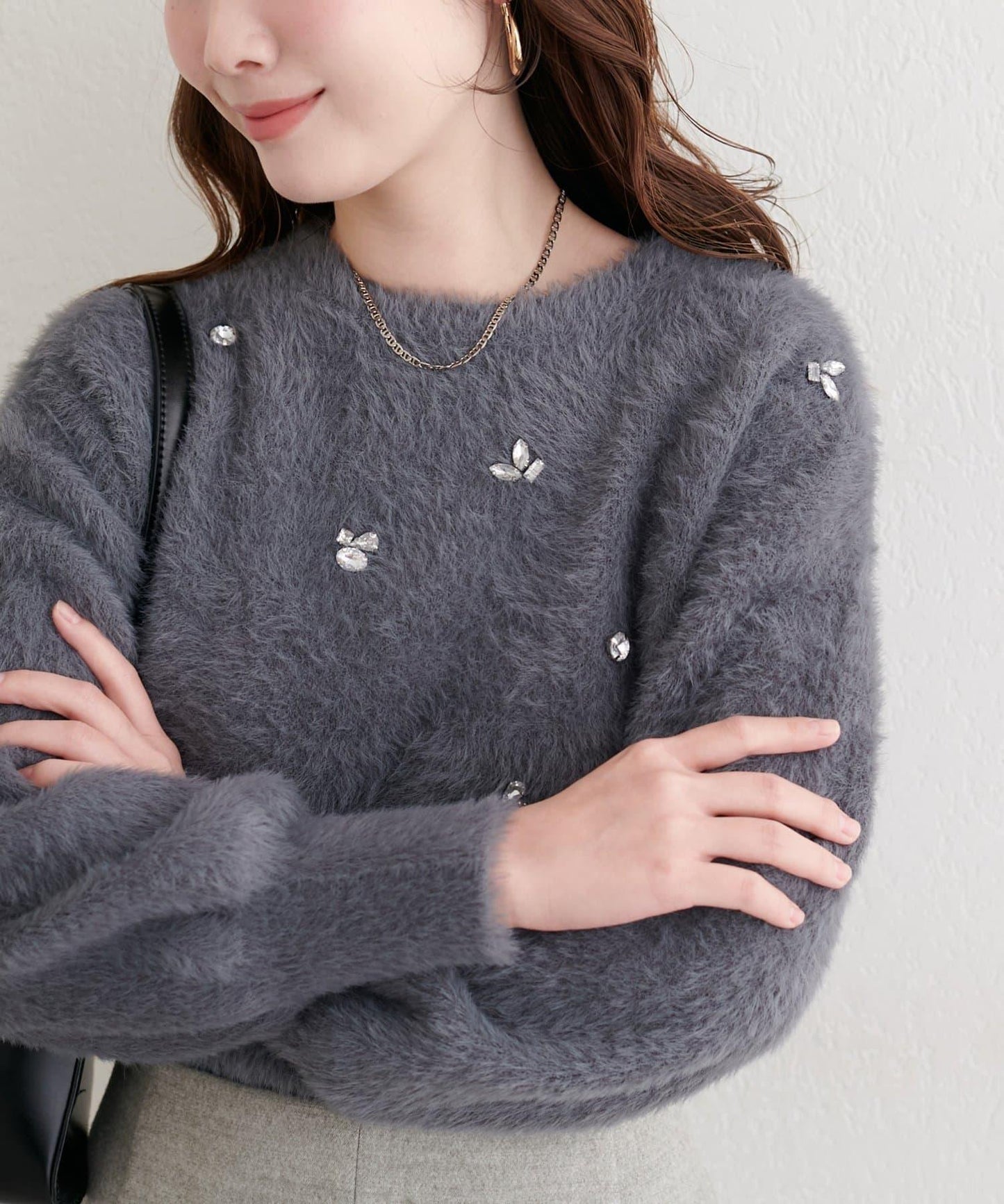 蓬鬆毛絨裝飾針織衫