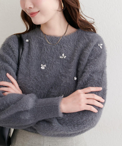 蓬鬆毛絨裝飾針織衫