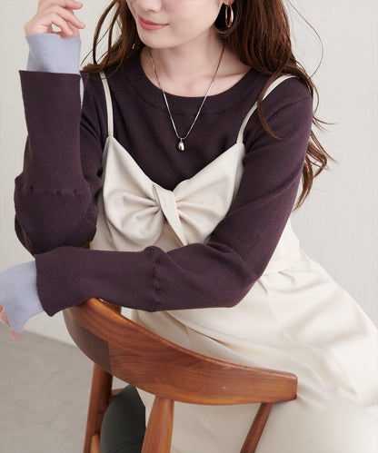 袖口拼接針織衫