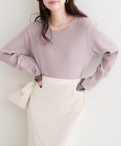 袖口拼接針織衫