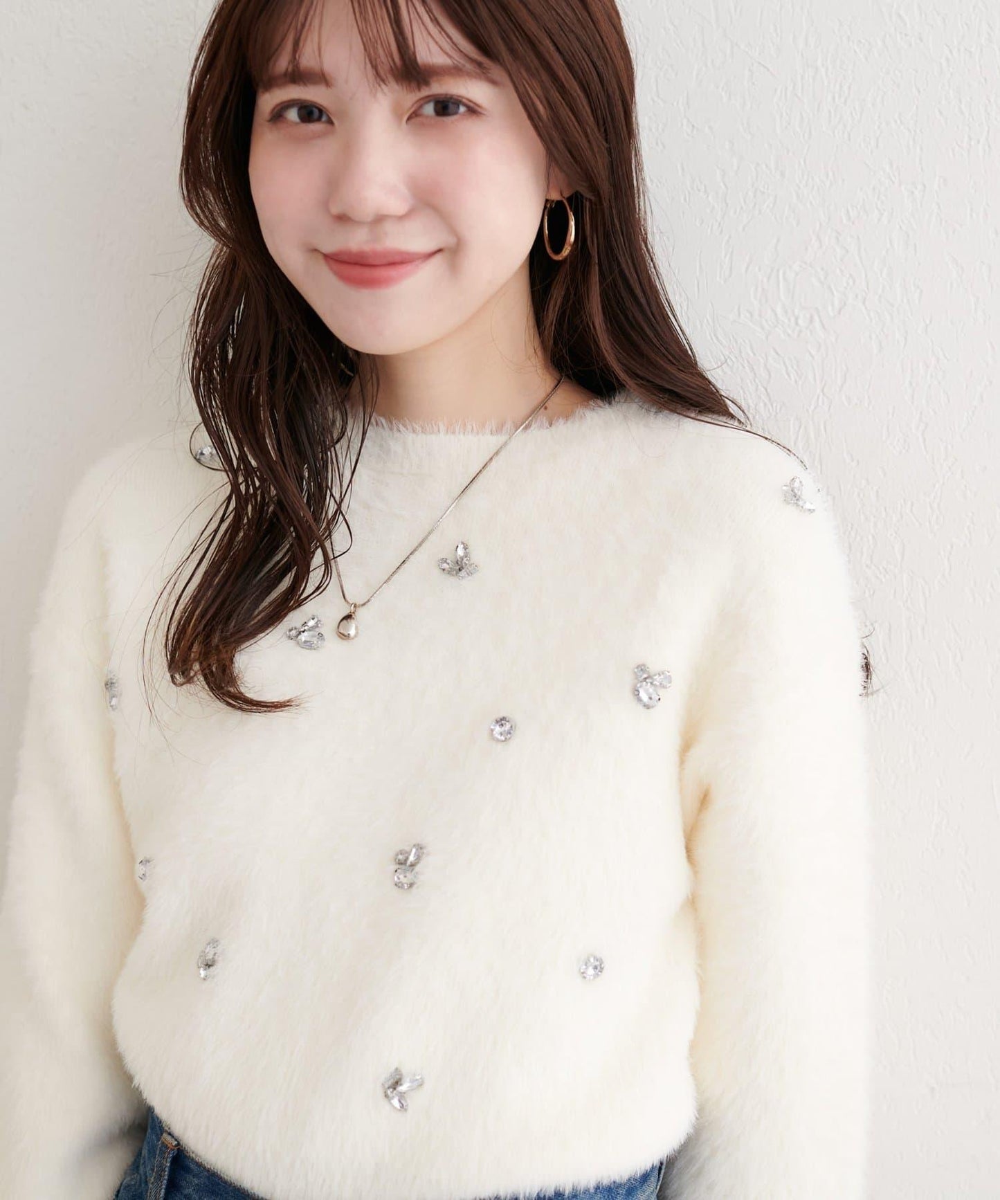 蓬鬆毛絨裝飾針織衫