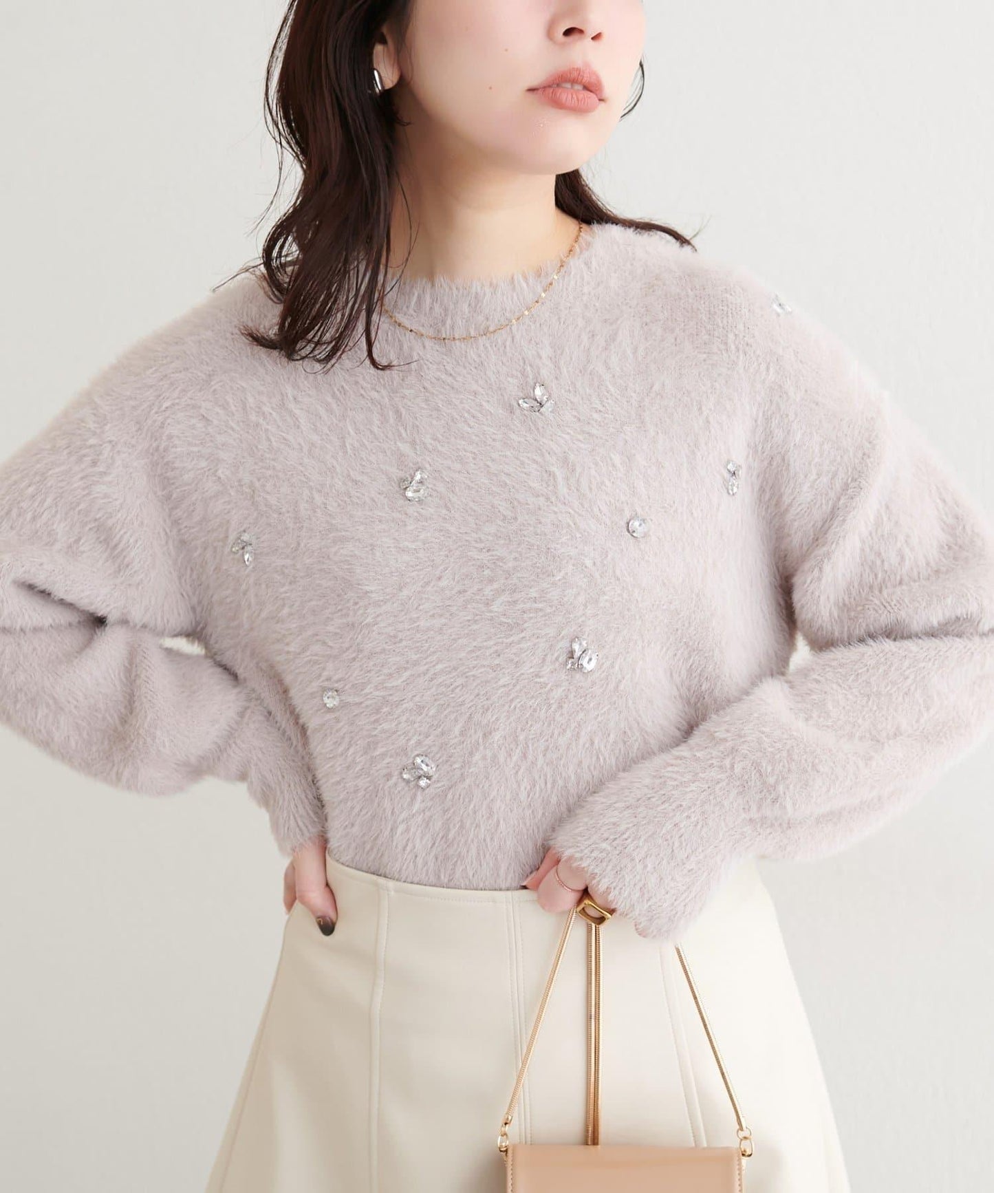 蓬鬆毛絨裝飾針織衫