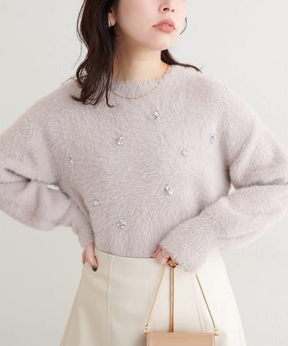蓬鬆毛絨裝飾針織衫
