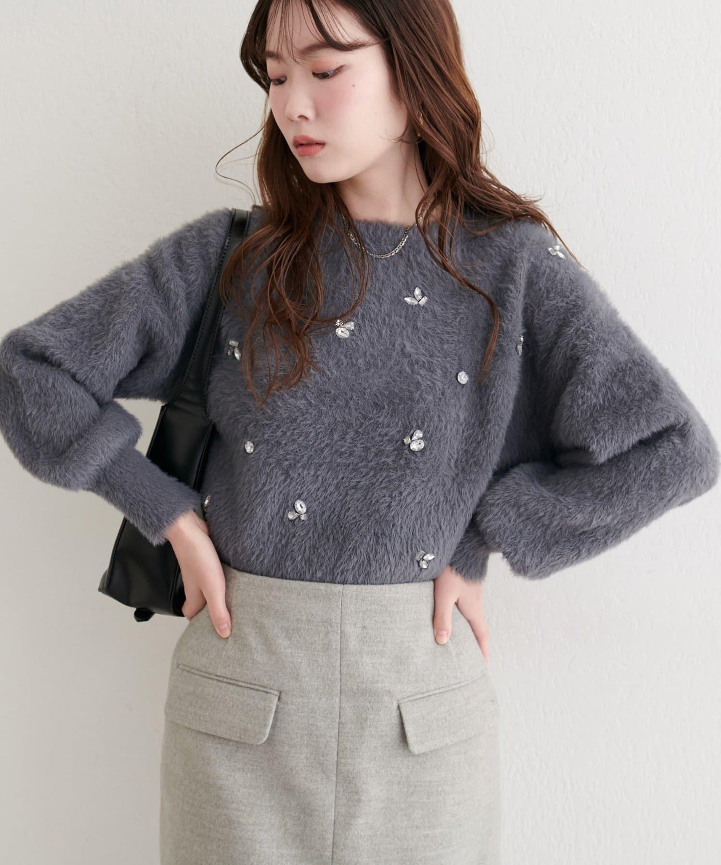 蓬鬆毛絨裝飾針織衫