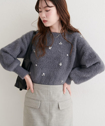 蓬鬆毛絨裝飾針織衫