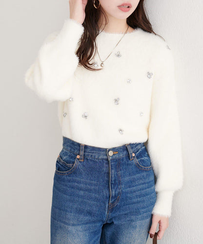 蓬鬆毛絨裝飾針織衫