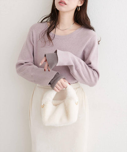 袖口拼接針織衫