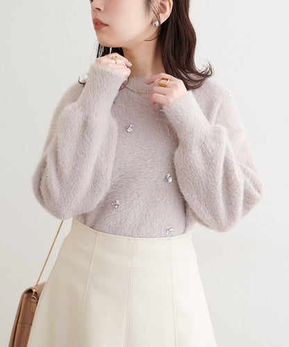 蓬鬆毛絨裝飾針織衫