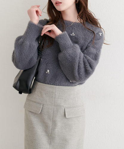 蓬鬆毛絨裝飾針織衫