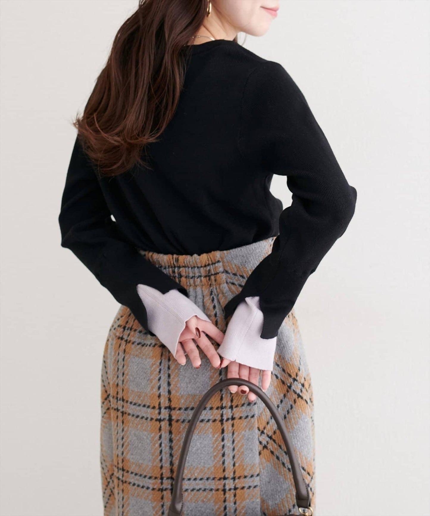 袖口拼接針織衫